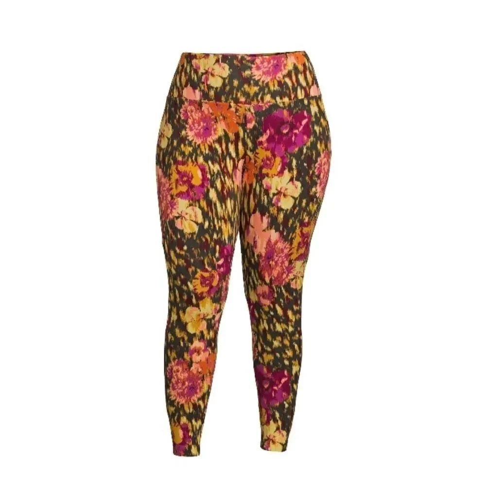 Women's Plus Printed Soft High-Rise Fitted Legging Pants Size OX (14W)
